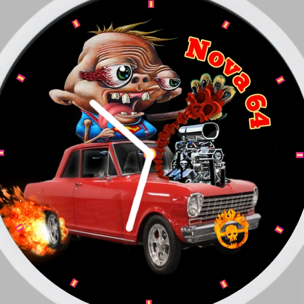 Red Nova 64 Graphic Wall Clock – Women Accessories